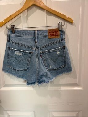 Levi's Light Blue Distressed Denim Cutoff Shorts